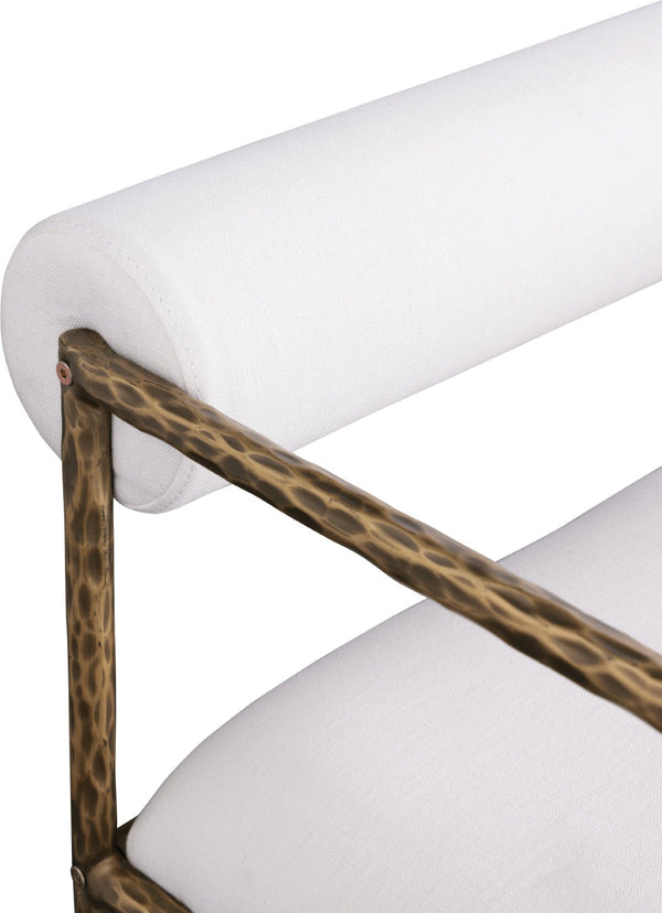 Meridian Furniture Axis Upholstered Counter Stool with Iron Frame and Footrest for Kitchen Islands and Bars Cream Set B 88099Cream-C