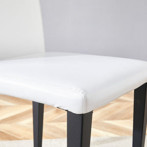 English Elm Table And Chair Set - Modern 79" Tempered Glass Dining Table With X-Shaped Legs & 10 Pu Chairs W1151S03623-GIGA