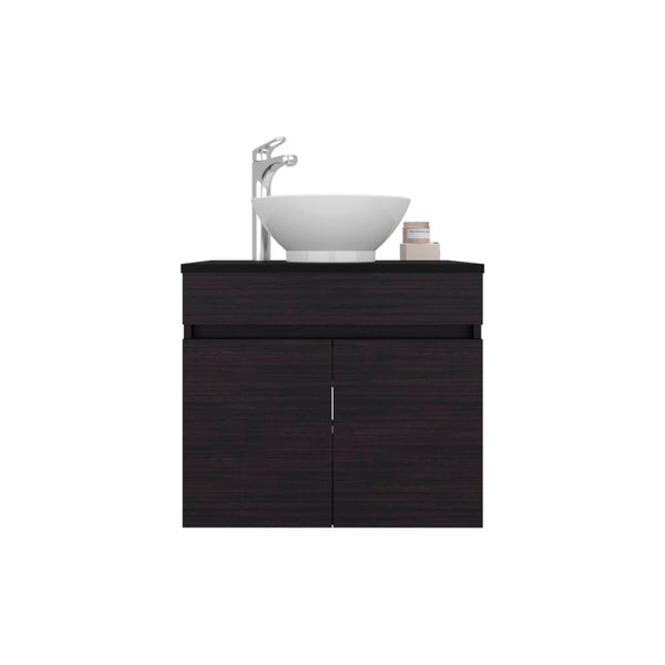 English Elm Colville Floating Wall Mount Vanity Cabinet Matte Finish Modern Bathroom Storage Black B092P439916