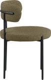 Beacon Olive Green Boucle Fabric Dining Chair 880Olive-C Meridian Furniture