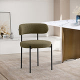 Beacon Olive Green Boucle Fabric Dining Chair 880Olive-C Meridian Furniture