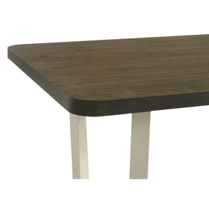 English Elm Sexton Two-tone Rectangular Dining Table Seats Six with Wood Grain Veneer Top B062P440324