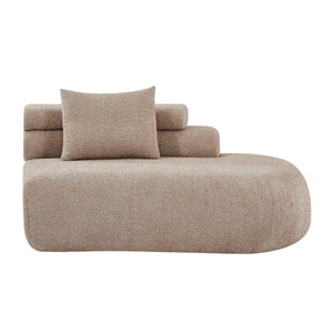 English Elm 122" Curved Modular Sectional Sofa Cloud Fill Polyester Upholstered Living Room Seating Almond N771P396326V_N771P396327V