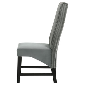 English Elm Dempsey Corduroy and Velvet Upholstered Dining Chairs with Tall Back Set of 2 Grey B062P440300