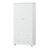 English Elm Tall Storage Cabinet With Three Drawers For Bathroom/Office, White