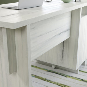 English Elm Desk, White corner work desk with smooth-glide drawers, file storage, durable engineered wood, 52" x 23" x 30" B356P367794
