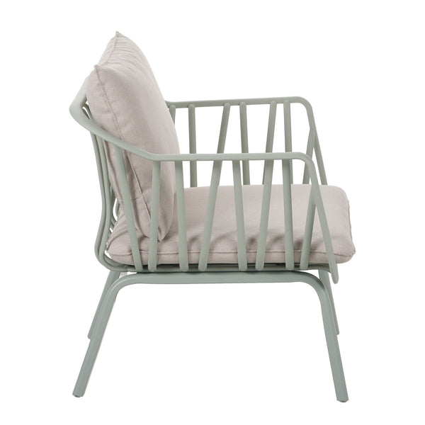 English Elm Christopher Knight Home® - Huron Outdoor PP Club Chair with Waterproof Olefin Cushions, Durable Plastic Frame and Iron Legs - Weather-Resistant Patio Seating Set Beige,Light Green N775P178198G