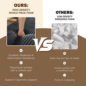 English Elm Modern Full Size Folding Sofa Bed with Plush Corduroy, 2 Pillows, 15" Foam Mattress, No Assembly Required DARK GREY W1885P347083