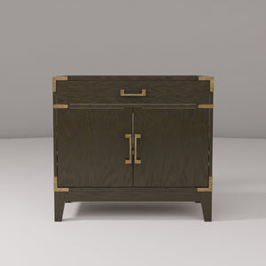 English Elm Brown Oak Single-Sink Vanity - 36" Wide, Stylish Storage, Soft-Close, Fully Assembled For Easy Setup B2731P259774