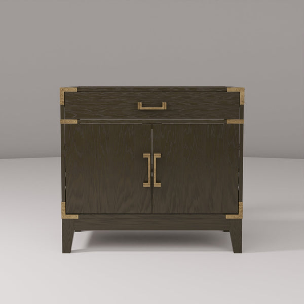 English Elm Brown Oak Single-Sink Vanity - 36" Wide, Stylish Storage, Soft-Close, Fully Assembled For Easy Setup B2731P259774