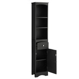 English Elm Tall Bathroom Cabinet, Freestanding Storage Cabinet With Drawer, Mdf Board, Adjustable Shelf, Black