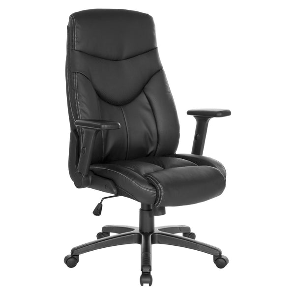 OSP Home Furnishings Exec High-back Bonded Leather Office Chair with Lumbar Support and Ergonomic Flip Arms EC90200-EC3
