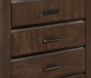 English Elm Espresso Five Drawer Chest Okume Veneer Bold Frame Contemporary Bedroom Storage B011P257336