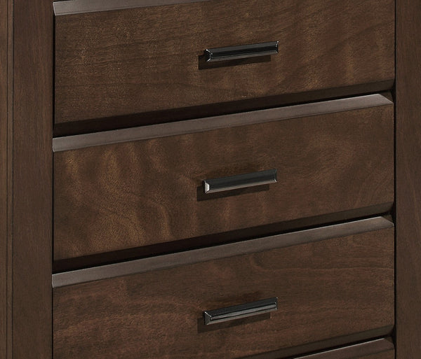 English Elm Espresso Five Drawer Chest Okume Veneer Bold Frame Contemporary Bedroom Storage B011P257336