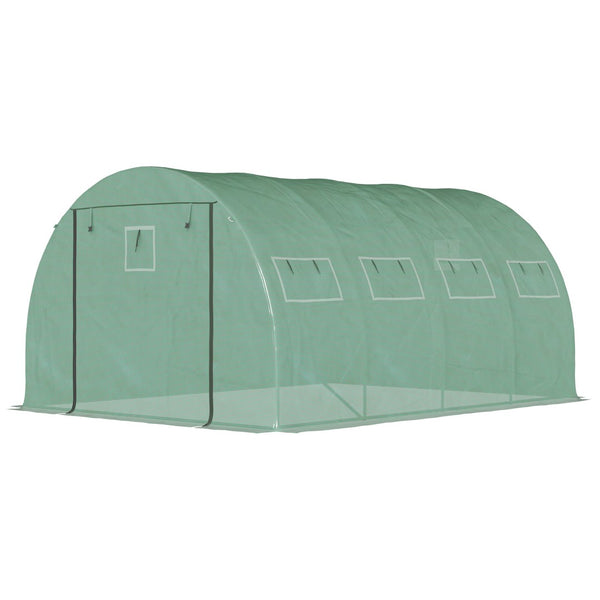 English Elm Outsunny Walk-in Tunnel Hoop Greenhouse Galvanized Steel Frame with Mesh Ventilation W2225P229421