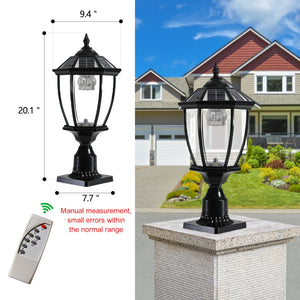 English Elm 20"(H) Black Solar Powered Led Outdoor Lantern - Elegant Vintage Garden Light For Pathways & Patios W2312P374772