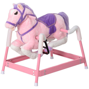English Elm Soft Plush Spring Rocking Horse with Saddle Reins and Sounds for Kids Ages 3 to 8 T3971P442632