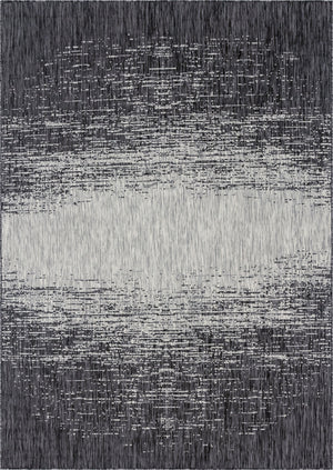 Unique Loom Outdoor Modern Ombre Machine Made Abstract Rug Charcoal Gray, Ivory/Gray 7' 10" x 11' 4"