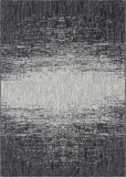 Unique Loom Outdoor Modern Ombre Machine Made Abstract Rug Charcoal Gray, Ivory/Gray 7' 10" x 11' 4"