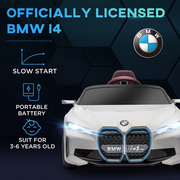 English Elm Aosom Licensed Bmw I4 12v Kids Ride on Car with Remote Suspension and Soft Start W2225P217173