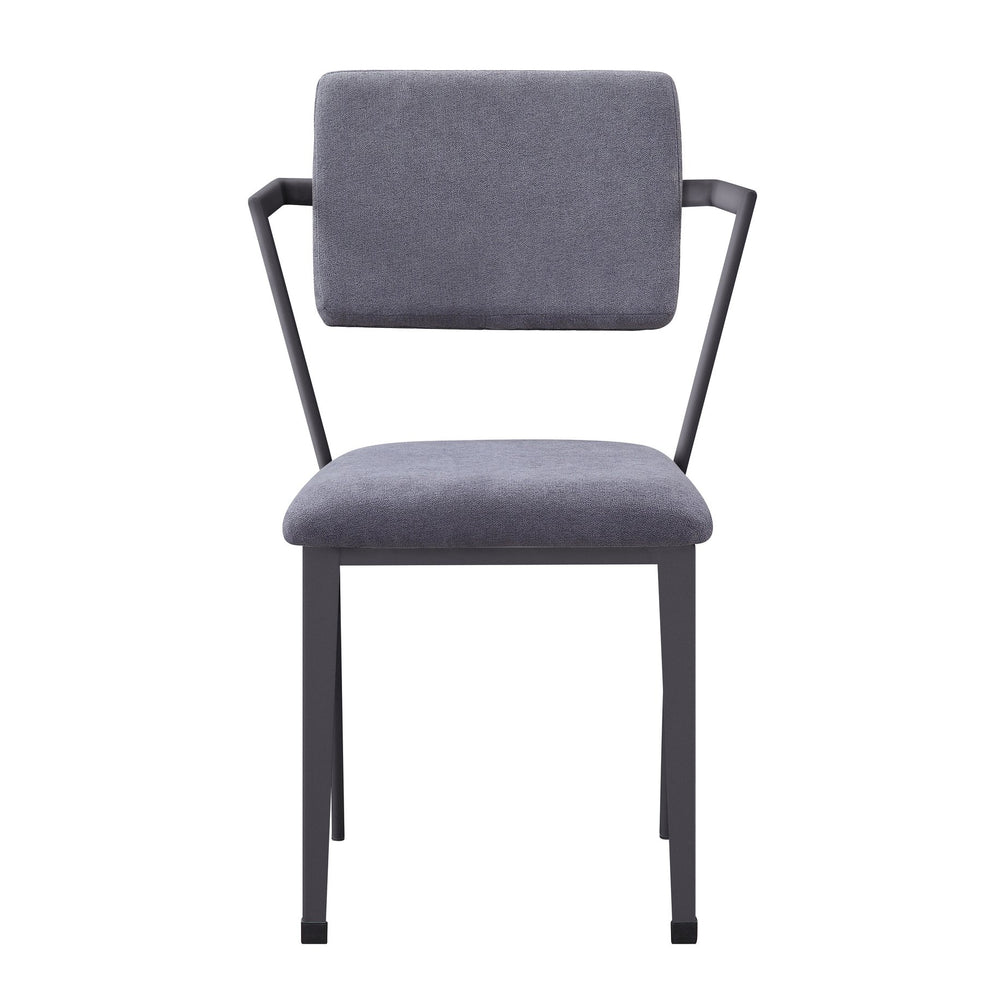 English Elm Grey Open Back Upholstered Office Chair — Breathable Modern Grey Fabric, Padded Comfort, Sturdy Metal Frame B062P186473