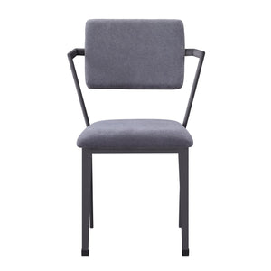 English Elm Grey Open Back Upholstered Office Chair — Breathable Modern Grey Fabric, Padded Comfort, Sturdy Metal Frame B062P186473