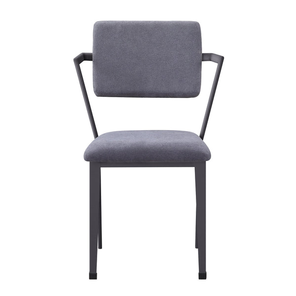 English Elm Grey Open Back Upholstered Office Chair — Breathable Modern Grey Fabric, Padded Comfort, Sturdy Metal Frame B062P186473
