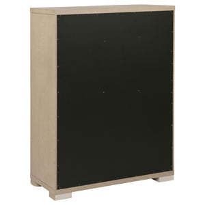 English Elm Mirador Tall Five Drawer Chest in Warm Elm Veneer for Contemporary Bedroom Storage B062P447746