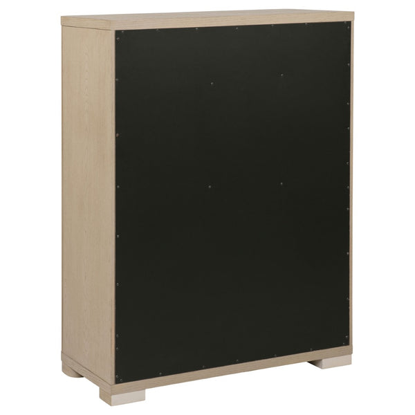English Elm Mirador Tall Five Drawer Chest in Warm Elm Veneer for Contemporary Bedroom Storage B062P447746