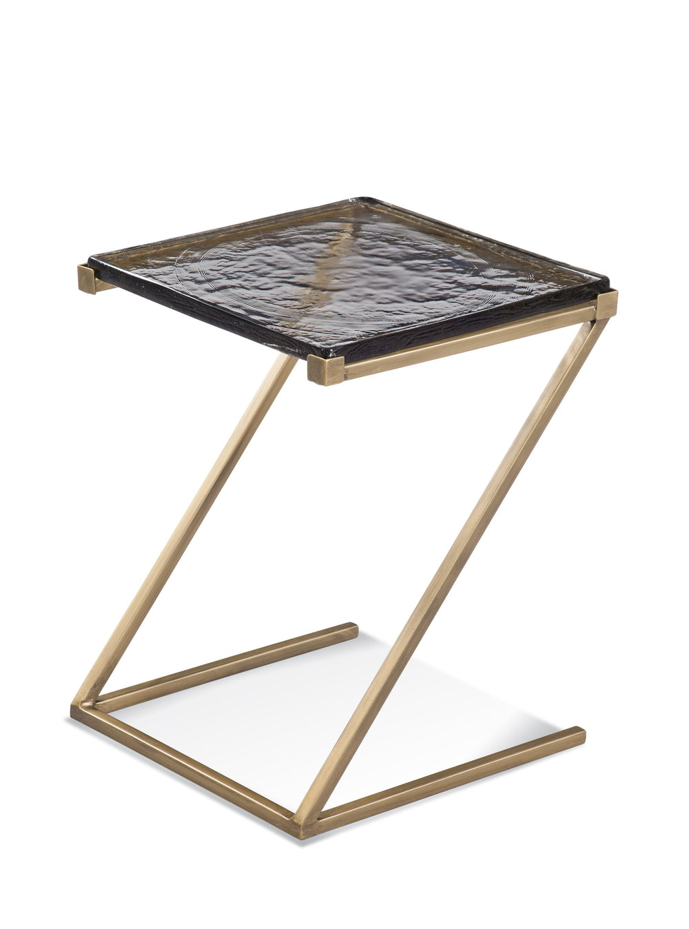 Basset Mirror Corina Scatter Table - Unique Handcrafted Glass Top With Liquid Gold Iron Frame & Textured Finish Gold Metal ,Cast Glass 8825-lr-223