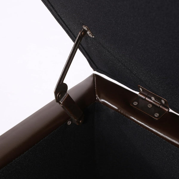 English Elm Christopher Knight Home® - HARTFORD Storage Ottoman Bench with Hidden Flip-Top Storage, Bonded Leather Upholstery, Sturdy Hardwood Frame Chocolate 73766.00PU