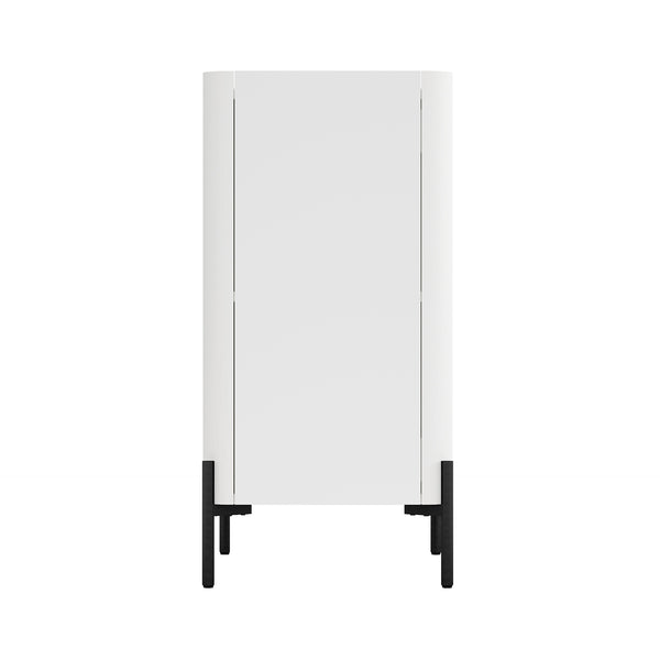 English Elm Abbey 32" Accent Cabinet in Maple with Soft-Close Doors, Adjustable Shelves, Tray Top & Slim Legs White B365P397884