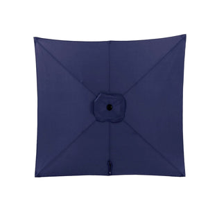 English Elm 6.5 X 10 Ft Rectangular Outdoor Patio Umbrella with Crank Tilt Uv Resistant Canopy Navy Blue B082P454958
