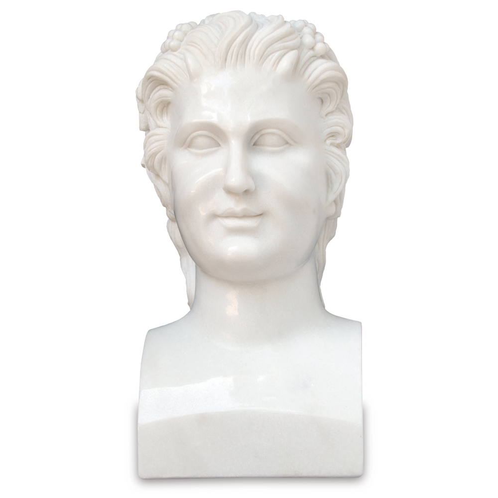 Hector Marble Bust Sculpture - Stunning Two-Sided Mythological Art Piece for Home Décor Showcase