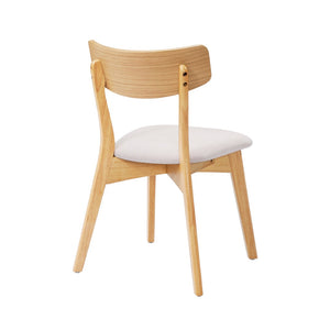 English Elm Mid-century Modern Upholstered Dining Chairs Set of 4 with Rubberwood Splayed Legs Light Beige,Natural N768P189387B_4