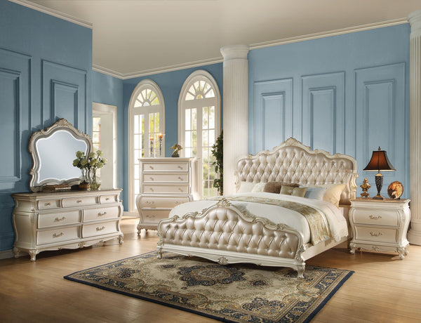 English Elm Pearl Elegant 2-Drawer Nightstand with Granite Top, Felt-Lined Drawer, Queen Anne Legs, Durable Craftsmanship B062P215398