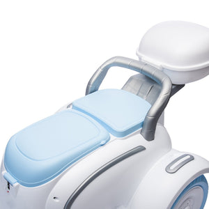 English Elm 12v Dual Motor Two Seater Kids Electric Ride on Motorcycle with Bluetooth Led and Trunk Blue W1578P268023