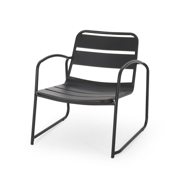English Elm Christopher Knight Home® - CONRAD Chair with Sleek Iron Frame, Comfortable Curved Seat, Durable Outdoor/Indoor Accent Seating Matte Black 65197.00BLK