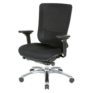 OSP Home Furnishings Mesh High Back Ergonomic Office Chair with Lumbar Support Padded Seat and Tilt Control 97720C-30