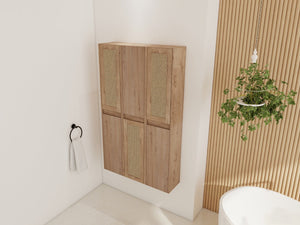 English Elm 36" Bathroom Side Cabinet - Wall-Mounted Floating Design With Soft-Close Doors & Versatile Storage W999S00341