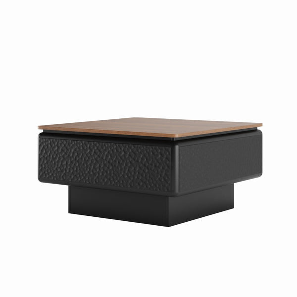 English Elm 31 Inch Lift Top Square Coffee Table Hammered Panels Hidden Storage Mid Century W2263P412388
