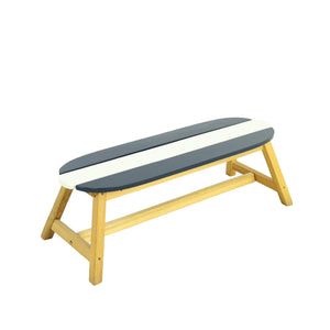 English Elm Naturally Kids Picnic Table with Umbrella - Blue/White Stripe Poplar Wood Set, Indoor Outdoor Fun W495P316196