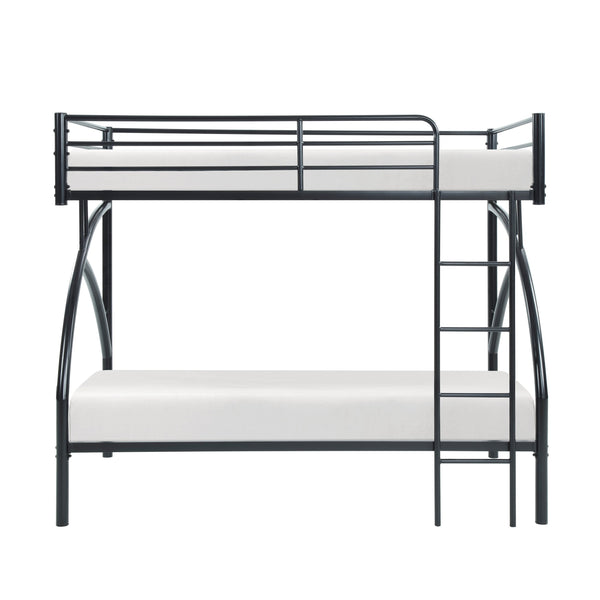 English Elm Black Metal Twin-Over-Twin Bunk Bed with Modern Lines, Sturdy Frame, Space-Saving Design for Kids Black 76.25 L x 45.25 W x 7.75 H B011P248589