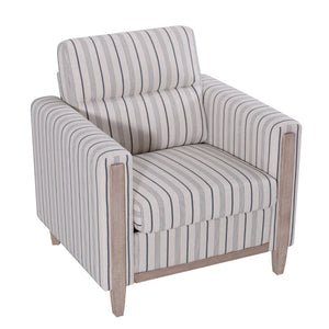 English Elm 1 Seater Pu Leather Accent Sofa with Pocket Spring Cushion for Living Room W680P409325