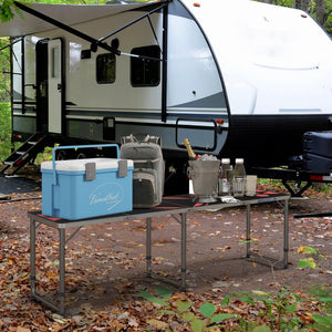 English Elm Outsunny 8Ft Portable Beer Pong Table - Adjustable, Lightweight Aluminum For Parties, Bbqs & Travel W2225P200556-GIGA