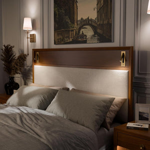 English Elm Espresso Eastern King Panel Bed Faceted Wood Frame Transitional Bedroom Design B2741S00789
