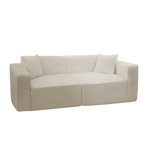 English Elm Full foam compression sofa Plush Teddy Velvet 2-3 Seat Mid-Century Loveseat with 72hr Rebound, Compact Dimensions W1183S00016