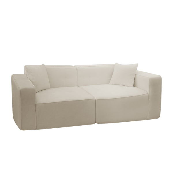 English Elm Full foam compression sofa Plush Teddy Velvet 2-3 Seat Mid-Century Loveseat with 72hr Rebound, Compact Dimensions W1183S00016