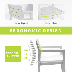 English Elm Outdoor Aluminum Dining Chairs Set Of 4 - Stylish, Stackable, All-Weather With Sunbrella Cushions W1886P163409-GIGA