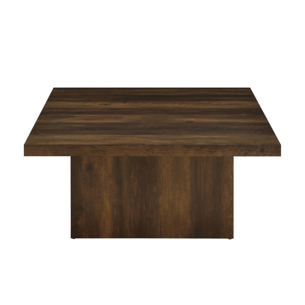 English Elm Square Dark Pine Plinth Base Coffee Table Rustic Industrial Living Room Accent B016P472950